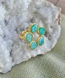 Anillos Mestiza Joyas | Anillo Mint Amazonita