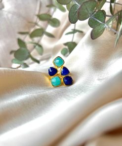 Anillos Mestiza Joyas | Anillo Shine Azul Y Amazonita