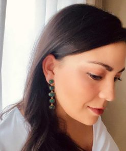 Pendientes Mestiza Joyas | Pendientes Con Piedras Tui Verde