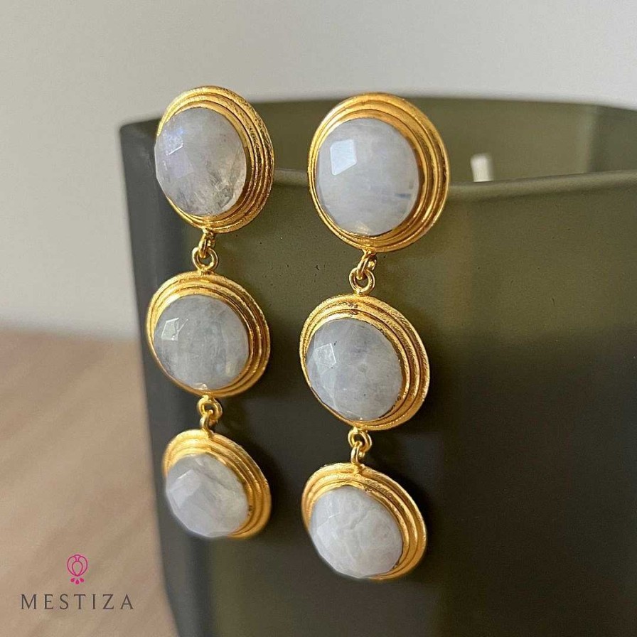 Pendientes Mestiza Joyas | Pendientes Elba Piedra De Luna