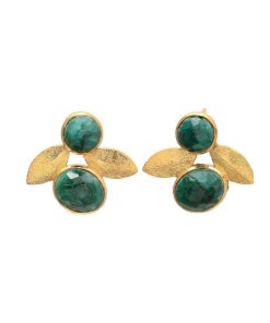 Pendientes Mestiza Joyas | Pendientes Con Piedras Roma Verde