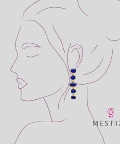 Pendientes Mestiza Joyas | Pendientes Con Piedras Tui Azul