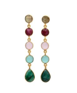 Pendientes Mestiza Joyas | Pendientes Con Piedras Sevilla Multicolor 2