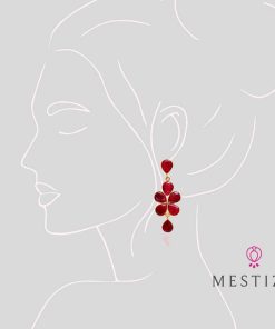 Pendientes Mestiza Joyas | Pendientes Con Piedras Madrid Granate