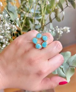 Anillos Mestiza Joyas | Anillo Mint Amazonita